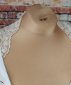 White duchess satin and beaded lace detachable bridal cap sleeves and straps on the shoulder and back