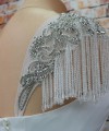 crystal beaded detachable bridal sleeves with fringe rhinestone shoulder wedding dress sleeves ivory