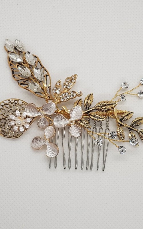 Vintage Gold Crystal Hair Comb