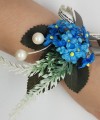 Floral Wrist Corsage Artificial Flower & Leaf with Organza Ribbon
