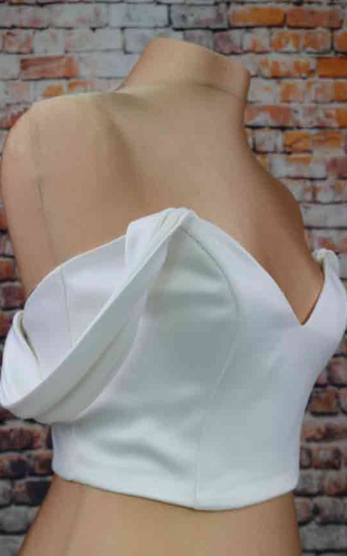White duchess satin detachable bridal straps and sleeves worn on or off the shoulder