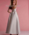 boho mikado satin wedding dress rhinestone belt pleated skirt pockets