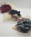 Wrist Corsage Rose Flower with Gold Leaf & Pearl Bracelet