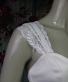 White lace detachable bridal cap straps and sleeves, worn on or off the shoulder