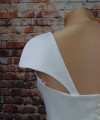 White duchess satin detachable bridal cap sleeves and straps on the shoulder