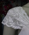 White lace detachable bridal cap straps and sleeves, worn on or off the shoulder