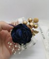 Wrist Corsage Flower Rose with Gold Decoration & Pearl