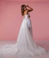 detachable ivory organza wedding train fabric flowers bridal train