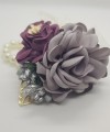 Wrist Corsage Rose Flower with Gold Leaf & Pearl Bracelet