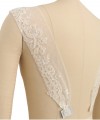 Detachable bridal lace straps and sleeves with floral appliqué in ivory tulle