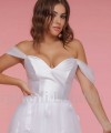 detachable tulle bridal sleeves off shoulder sheer wedding dress sleeves ivory