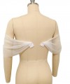 detachable off shoulder tulle sleeves two layer soft tulle wedding dress sleeves ivory