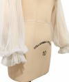 long detachable off shoulder pleated tulle wedding dress sleeves frilled cuff ivory