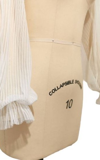 long detachable off shoulder pleated tulle wedding dress sleeves frilled cuff ivory