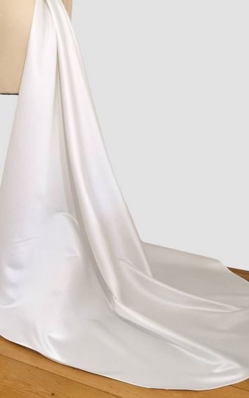 detachable ivory duchess satin wedding train and bow bridal train