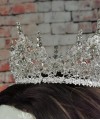 silver rhinestone wedding crown tall bridal crown bronze