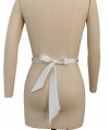 Bridal sash belt with a rose gold crystal and pearl appliqué that ties at the back in a bow