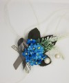 Floral Wrist Corsage Artificial Flower & Leaf with Organza Ribbon