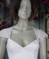 italian lace detachable straps cap sleeves keyhole back floral lace wedding dress ivory white