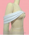 detachable off shoulder three layer organza straps light ivory wedding dress straps