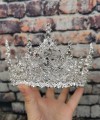 silver rhinestone wedding crown tall bridal crown bronze