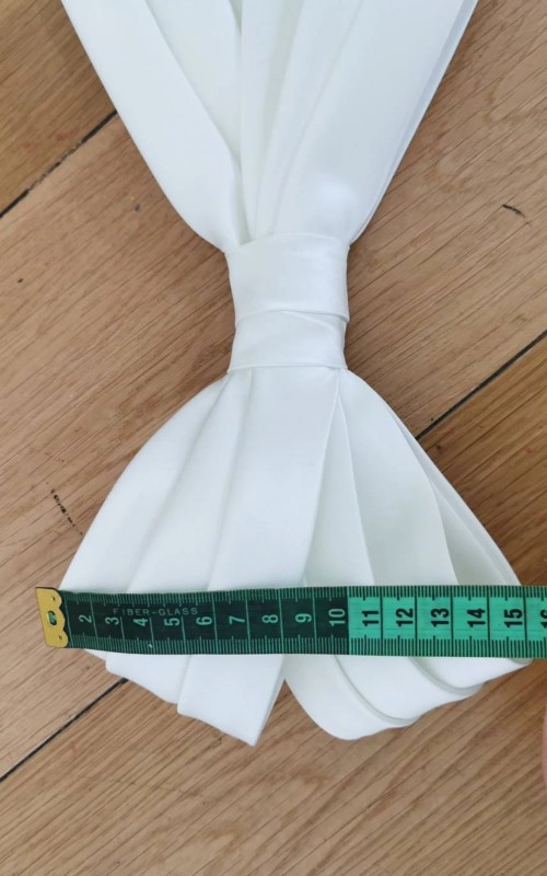 detachable pleated wedding dress bow back bow sash duchess satin
