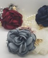 Wrist Corsage Rose Flower with Gold Leaf & Pearl Bracelet