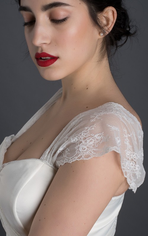 ivory italian lace detachable bridal straps scalloped cap shoulder wedding dress straps