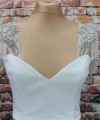 crystal beaded detachable bridal sleeves with fringe rhinestone shoulder wedding dress sleeves ivory