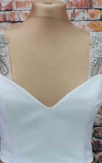 crystal beaded detachable bridal sleeves with fringe rhinestone shoulder wedding dress sleeves ivory