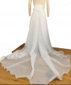 detachable ivory organza wedding train fabric flowers bridal train