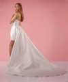 detachable ivory duchess satin wedding train and bow bridal train