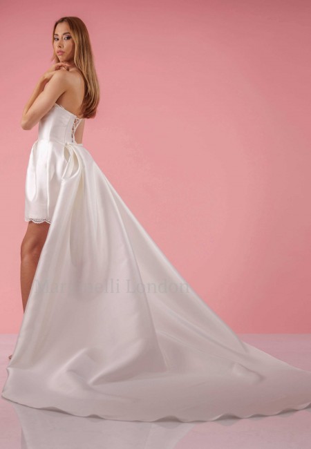 Detachable Ivory Duchess Satin Wedding Train and Bow