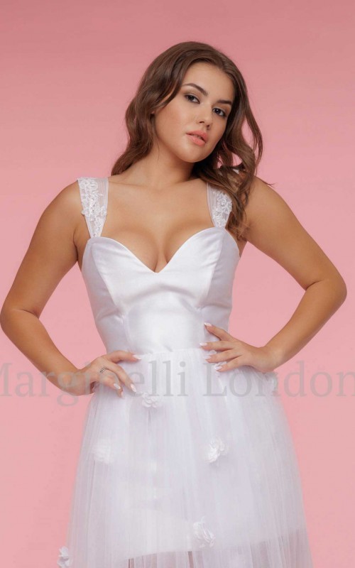 lace and tulle detachable bridal straps beaded floral lace appliqué wedding dress straps ivory