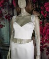 Ivory illusion tulle detachable long bridal sleeves and straps with a lace edge along the arm