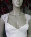 White lace detachable bridal cap straps and sleeves, worn on or off the shoulder