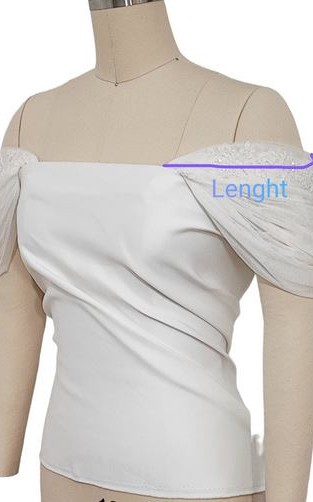 Puff tulle detachable bridal sleeves and straps with beaded lace in ivory