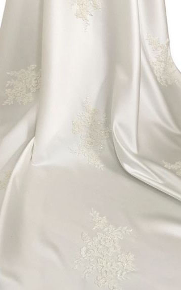 detachable satin wedding train beaded lace bridal train long