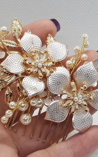 Gold Wedding Hair Comb