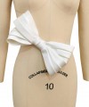 detachable pleated wedding dress bow back bow sash duchess satin