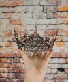 silver rhinestone wedding crown tall bridal crown bronze