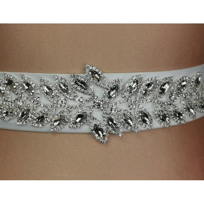Crystal and Pearls Appliqué Belt