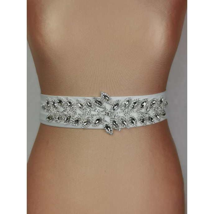 Crystal and Pearls Appliqué Belt