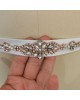 Wedding Dress Belt, Crystal and Pearls Appliqué Belt