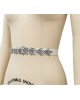 Wedding Dress Belt, Crystal and Pearls Appliqué Belt