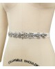 Wedding Dress Belt, Crystal and Pearls Appliqué Belt in champagne