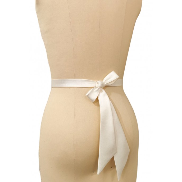 Wedding Dress Belt, Crystal and Pearls Appliqué Belt in champagne