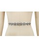 Wedding Dress Belt, Crystal and Pearls Appliqué Belt in champagne