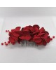Red Flower Hair Comb