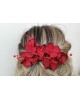 Red Flower Hair Comb